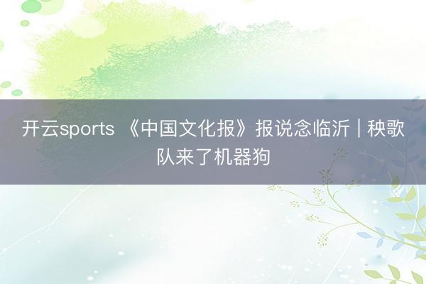 开云sports 《中国文化报》报说念临沂 | 秧歌队来了机器狗
